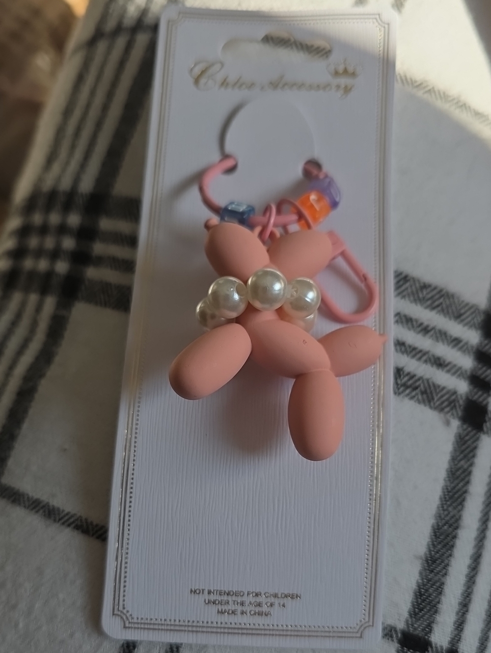 Pink Dog Balloon Keychain